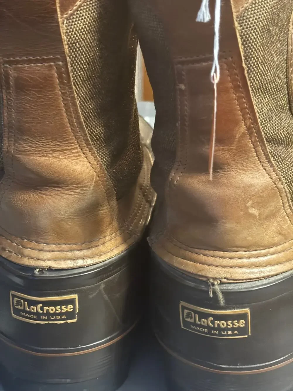 LaCrosse Insulated Brown Leather Rubber Duck Boots Men’s Size 13 Read